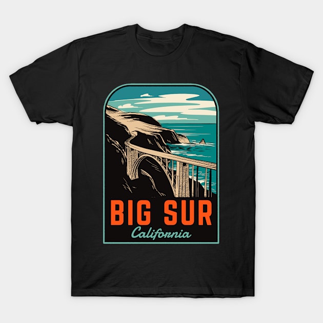 Big Sur Road Trip CA T-Shirt by HalpinDesign